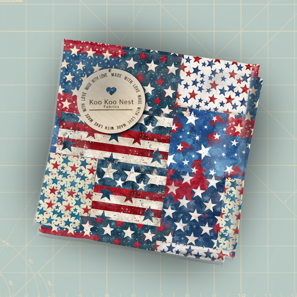 July stars stripes patchwork 4th