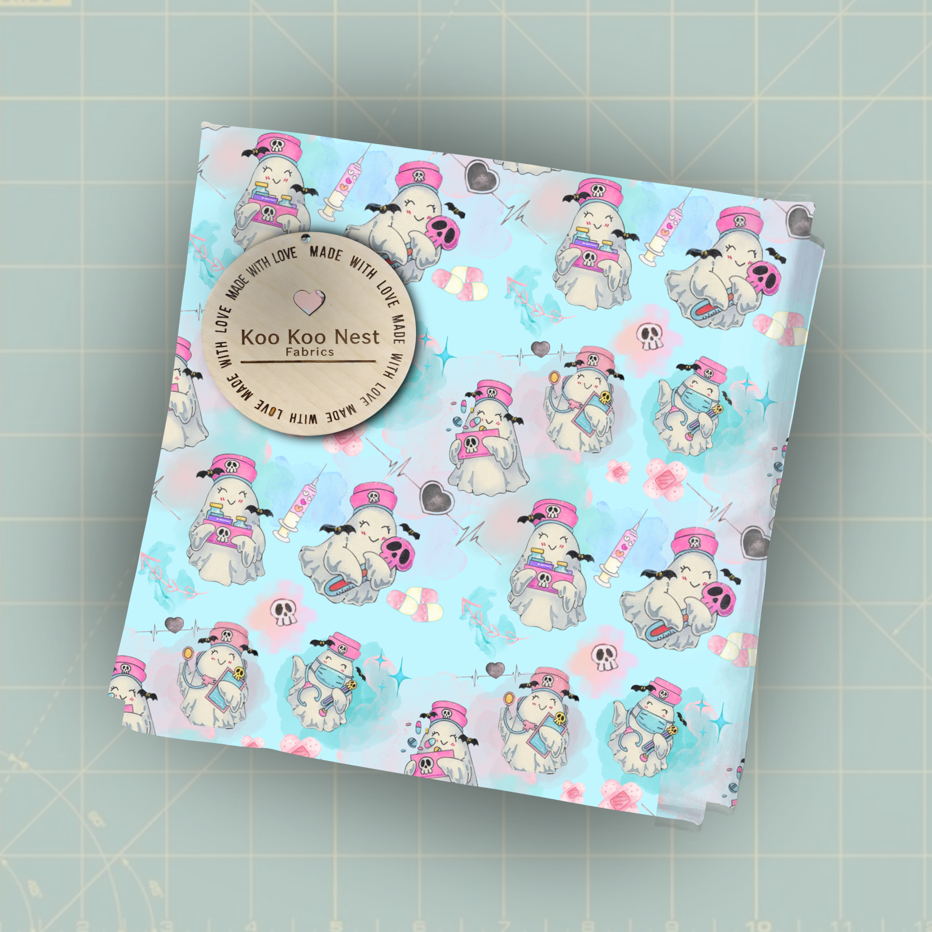 Nurse Halloween Fabric ghost girl