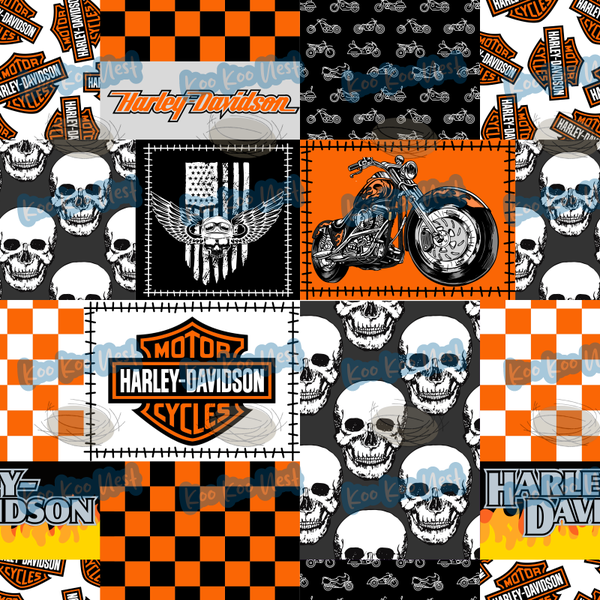 HD Motorcycle Boy Patchwork