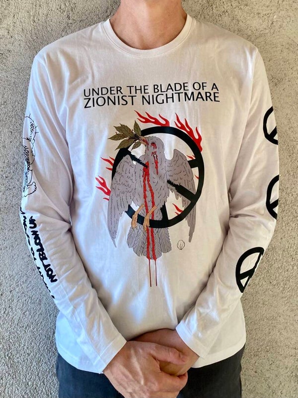 UNDER THE BLADE PIGEON WHITE T-SHIRT LONGSLEEVE