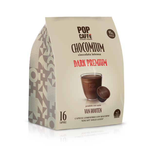 Pop Caffè Chocomium Dark Premium- 16 Capsule Compatibili Dolce Gusto