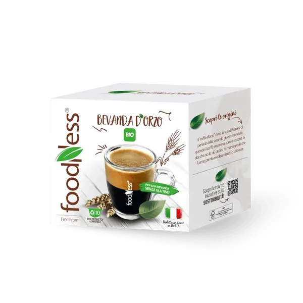 Foodness Bevanda D'Orzo Bio - 10 Capsule Compatibili Dolce Gusto