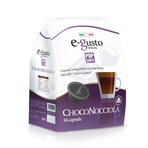 Pop Caffè E-Gusto ChocoNocciola - 16 Capsule Compatibili Dolce Gusto