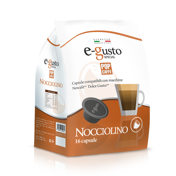 Pop Caffè E-Gusto Nocciolino - 16 Capsule Compatibili Dolce Gusto