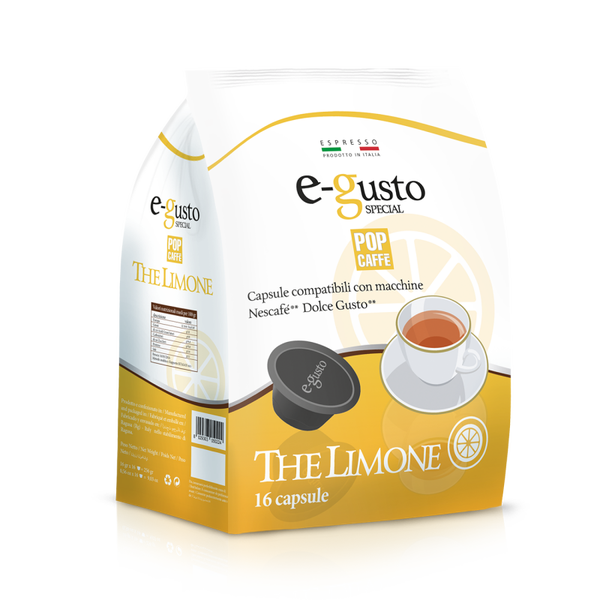 Pop Caffè E-Gusto Tè Limone - 16 Capsule Compatibili Dolce Gusto