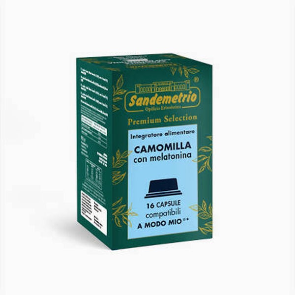 Sandemetrio Camomilla con Melatonina - 16 Capsule Compatibili A Modo Mio