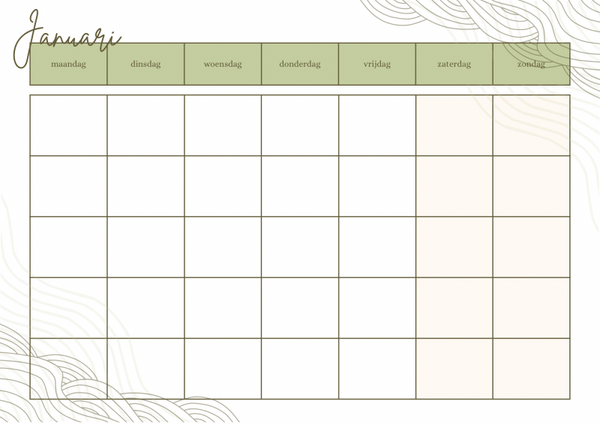 Kalender basic groen
