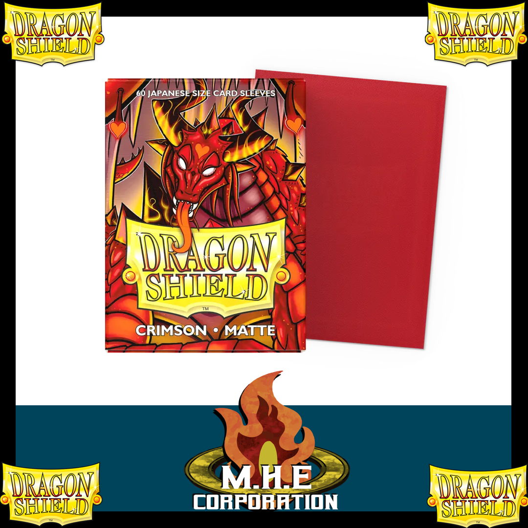 Dragon Shield - 60 protège-cartes Mat - " Format Japonais " Crimson