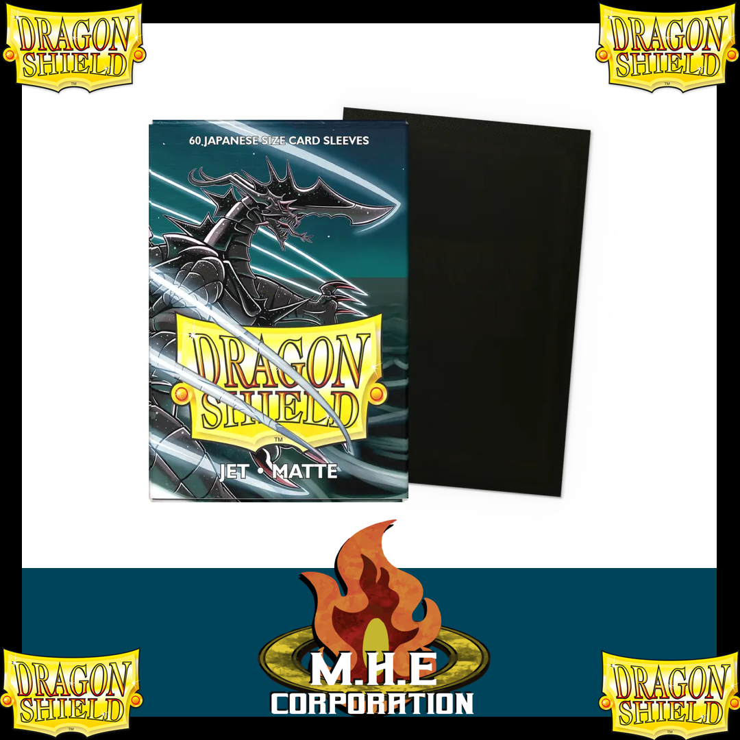 Dragon Shield - 60 protège-cartes Mat - " Format Japonais " Jet Matte