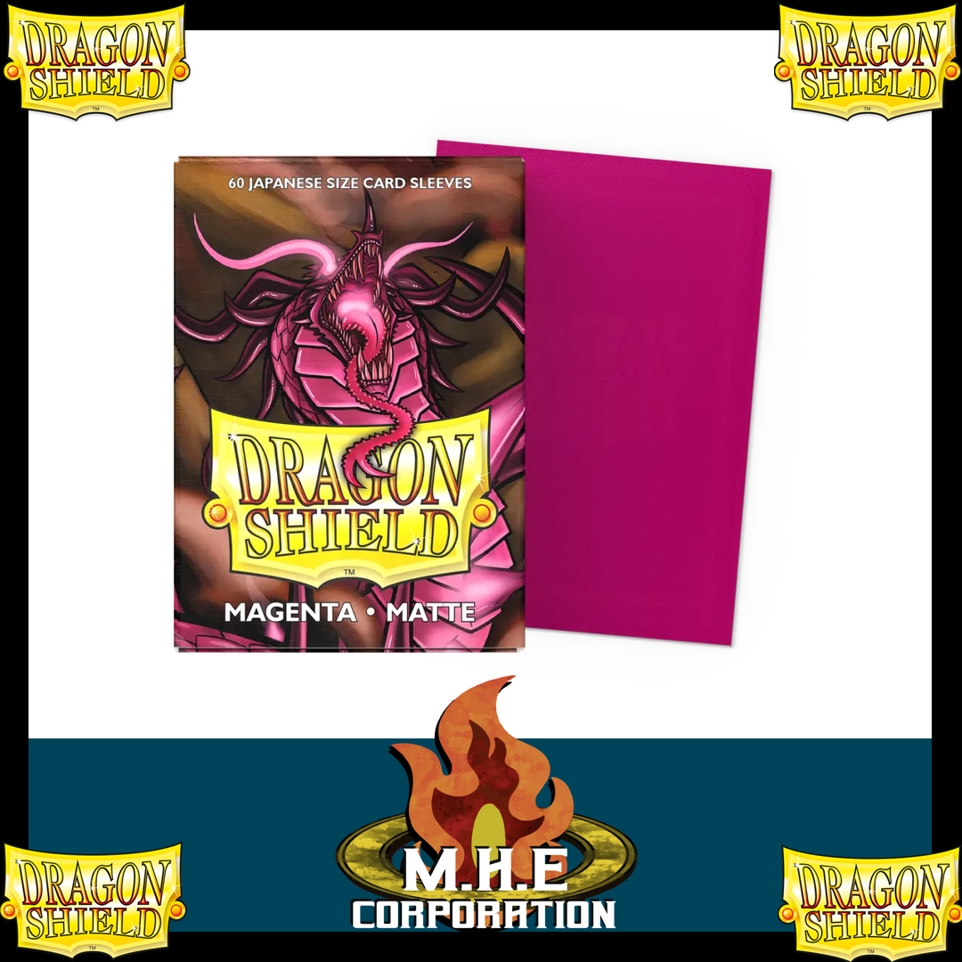 Dragon Shield - 60 protège-cartes Mat - " Format Japonais " Magenta Matte