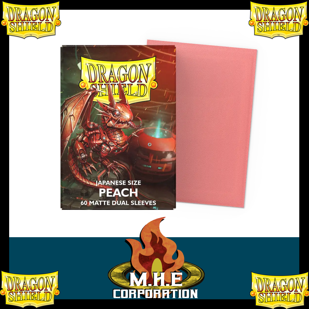 Dragon Shield - 60 protège-cartes Mat - " Format Japonais " Peach