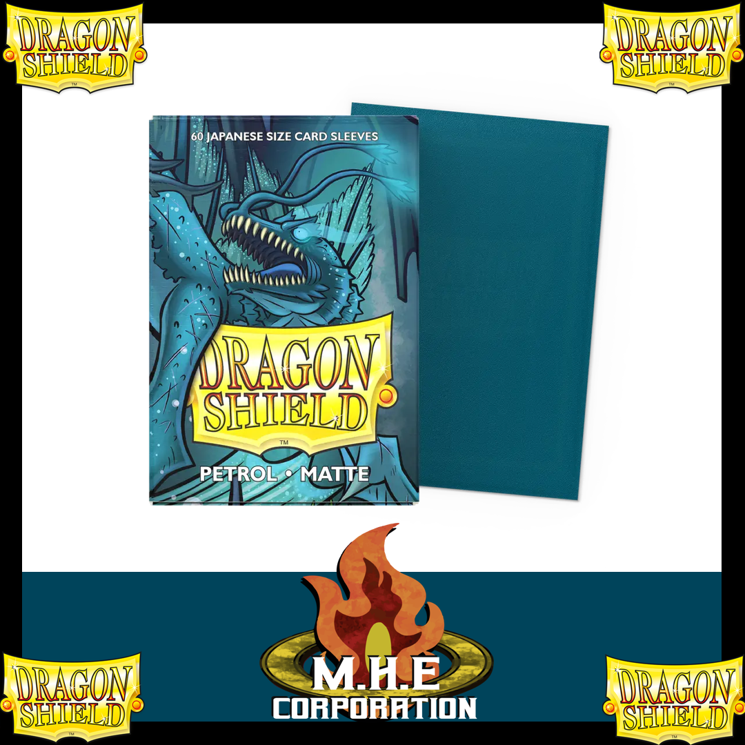 Dragon Shield - 60 protège-cartes Mat - " Format Japonais " Petrol Matte