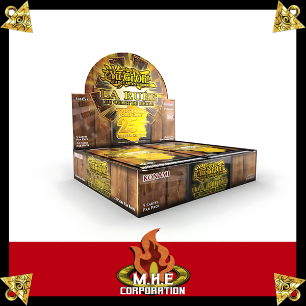Yu-Gi-Oh! " La Ruée du Quart de Siècle " Boite de Boosters- 24 Boosters + 1 paquet de dragon shield offert