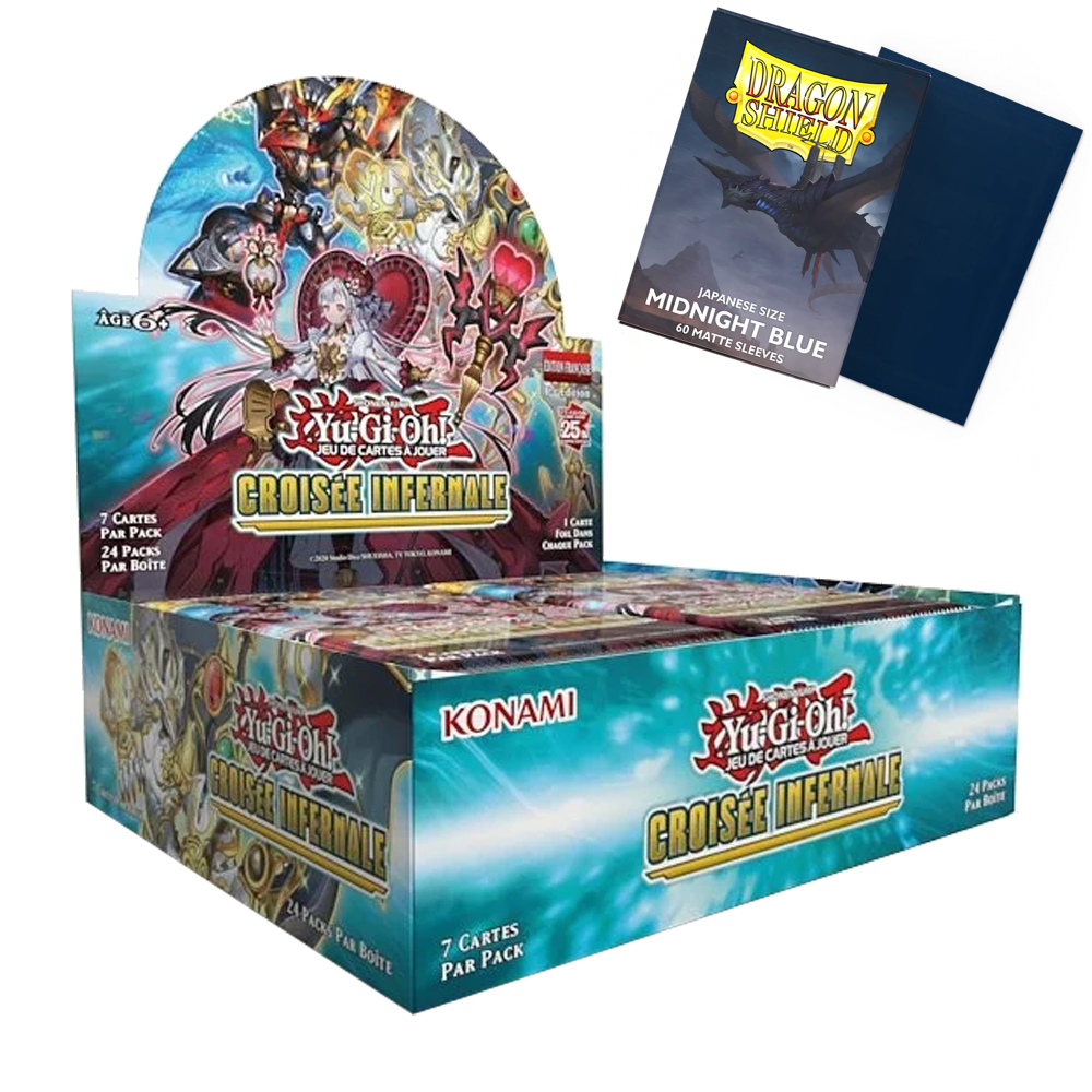Yu-Gi-Oh! " Croisée Infernale" Boite de Boosters- 24 Boosters + 1 paquet de dragon shield offert
