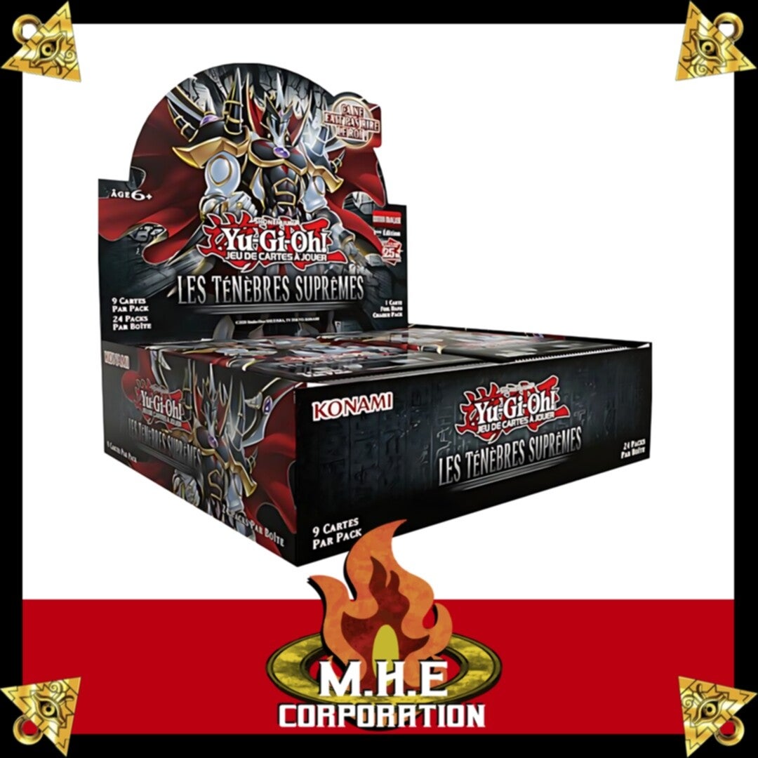 Yu-Gi-Oh! " Ténèbres Suprêmes " Boite de Boosters- 24 Boosters + 1 paquet de dragon shield offert