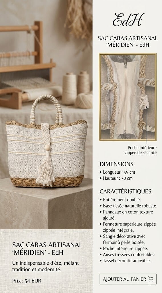 Sac tressé broderie anglaise – Esprit bohème chic