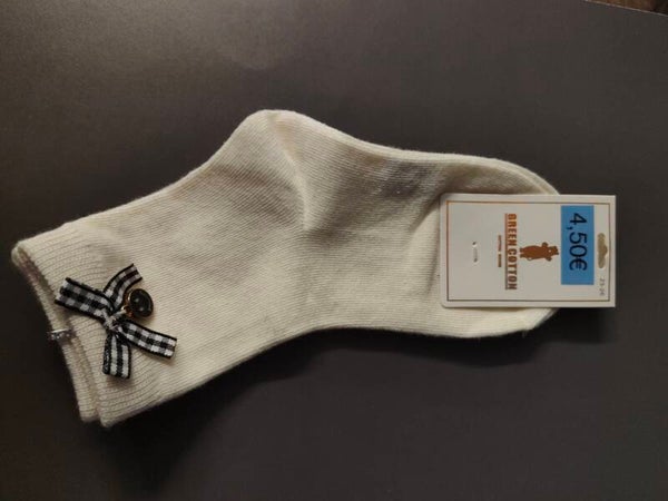 Chaussettes fillette en coton très doux – Petit nœud & Breloque