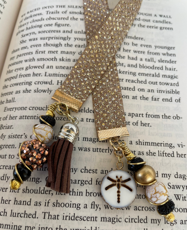 Gold & White Dragonfly