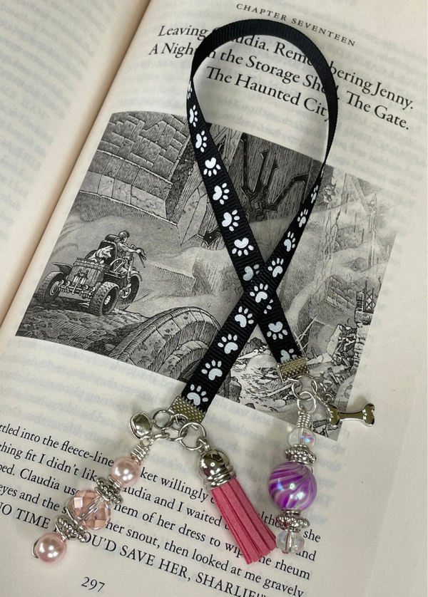 Pink Puppy Paws & Silver Bone