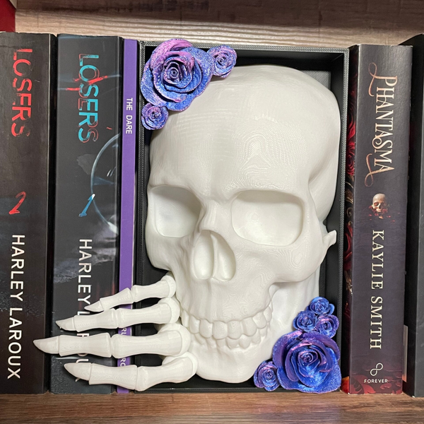 Purple & White Skull Book Nook