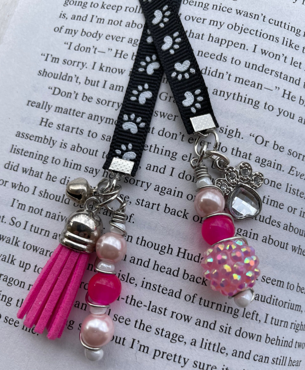 Black, White & Pink Cat Paw Print