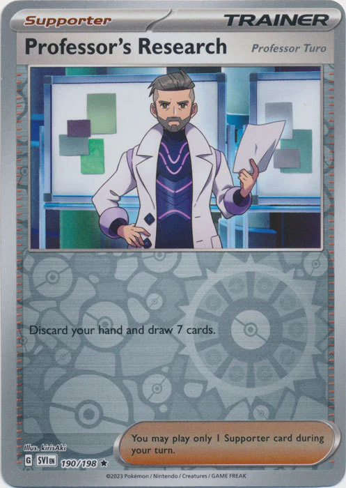 190/198 - Professor's Research (Professor Turo) - [Rare] - Reverse Holo