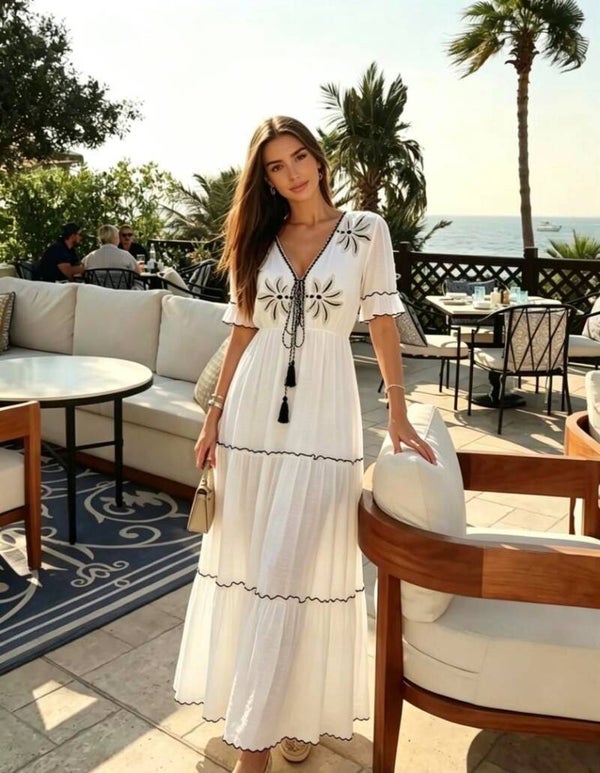 Robe longue palmier