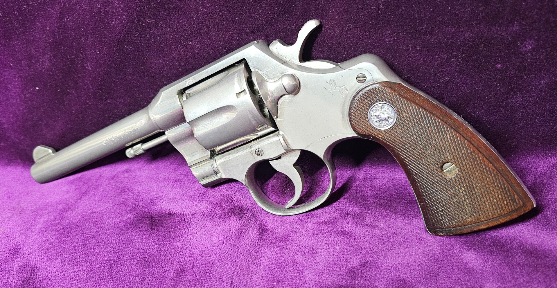 Colt Official Police "Detroit Police" - .38 Special, 5 pouces, finition nickel, Catégorie B
