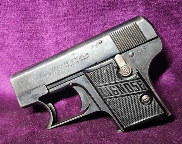 Lignose Einhand Modell 2A calibre 6,35 Browning - Pistolet allemand rare mono-matricule