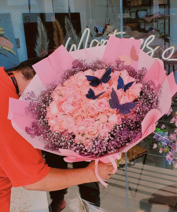 Buchon pastel.. 100 rosas en tonos pasteles