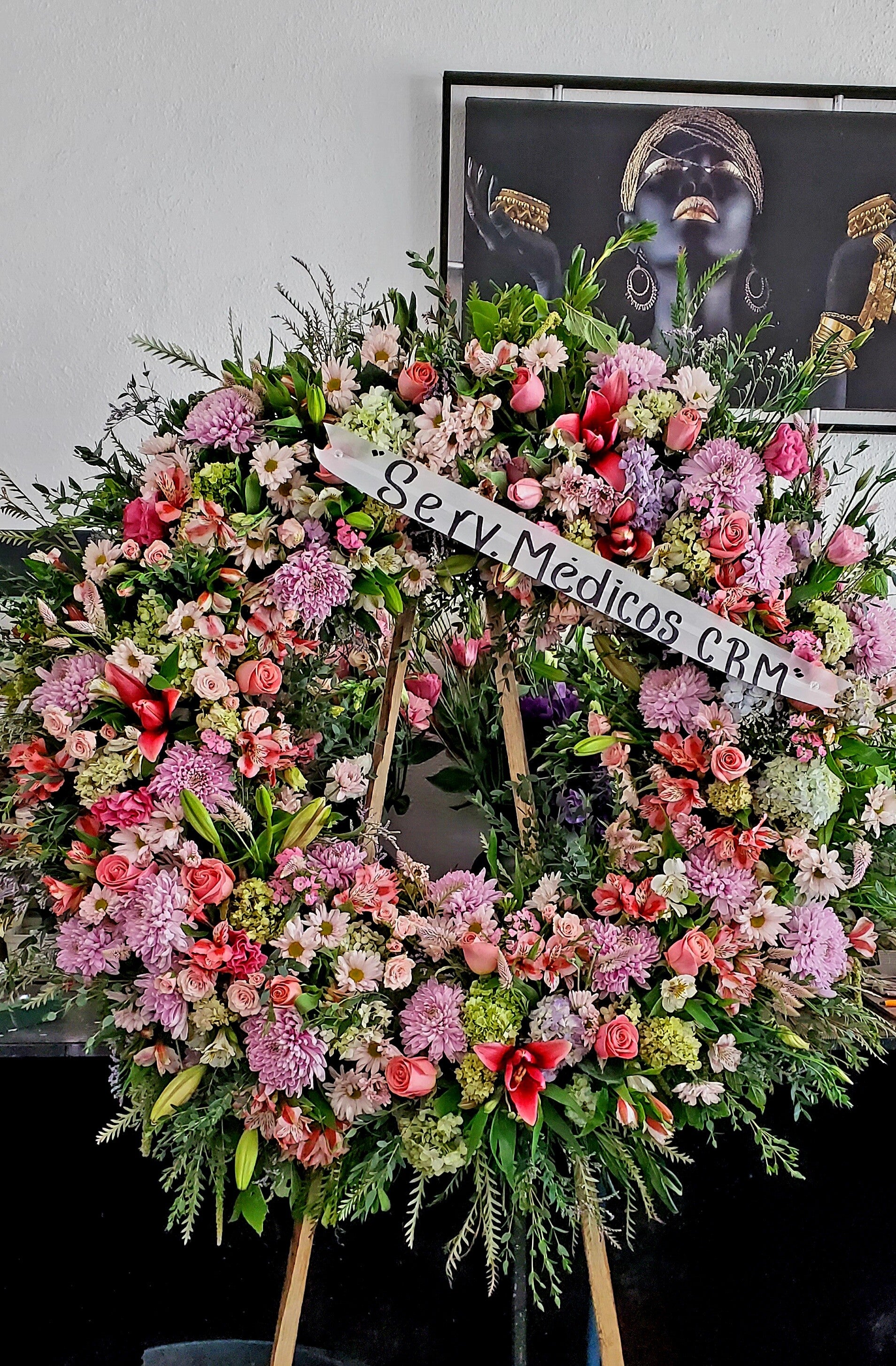 Corona hermosa de ortencias flores finas