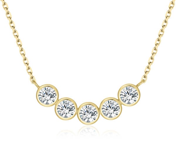 Ketting met zirkonia steentjes Artikelnr. WJ8379 per 2 stuks