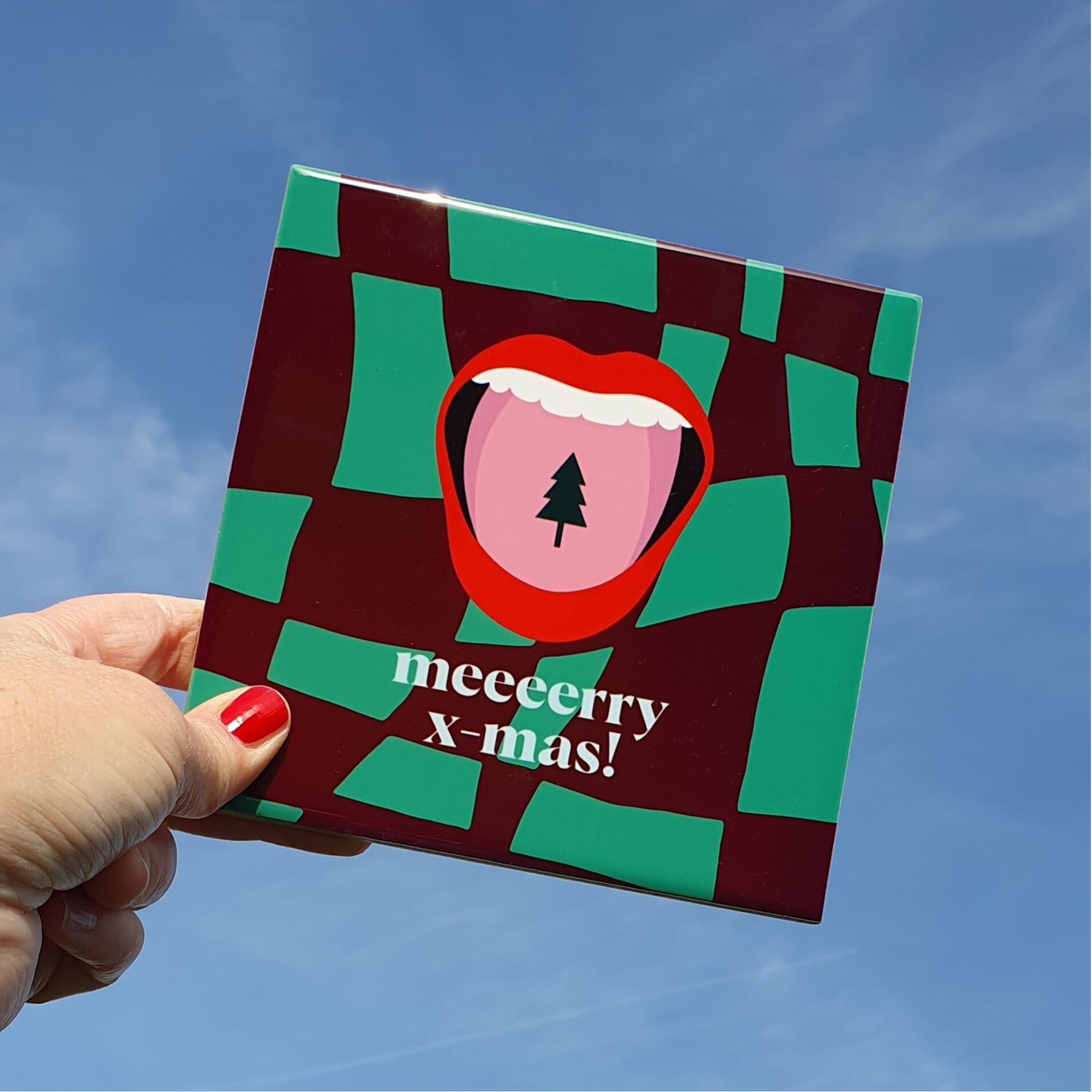 TEGELTJE 15x15cm meeeerry x-mas!