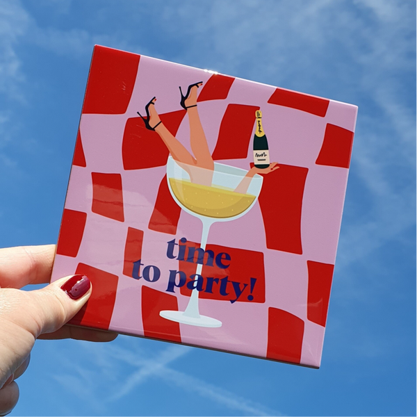 TEGELTJE 15x15cm time to party