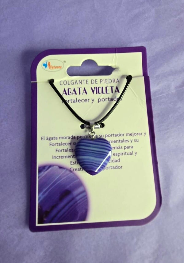 Collier cœur pierre