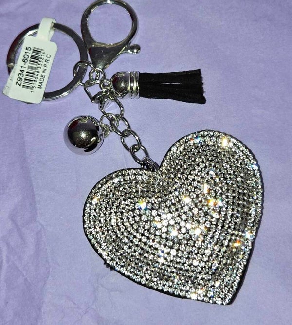 Porte clefs coeur strass