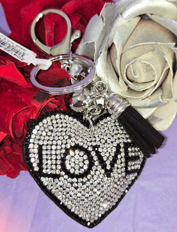 Porte clefs cœur strass