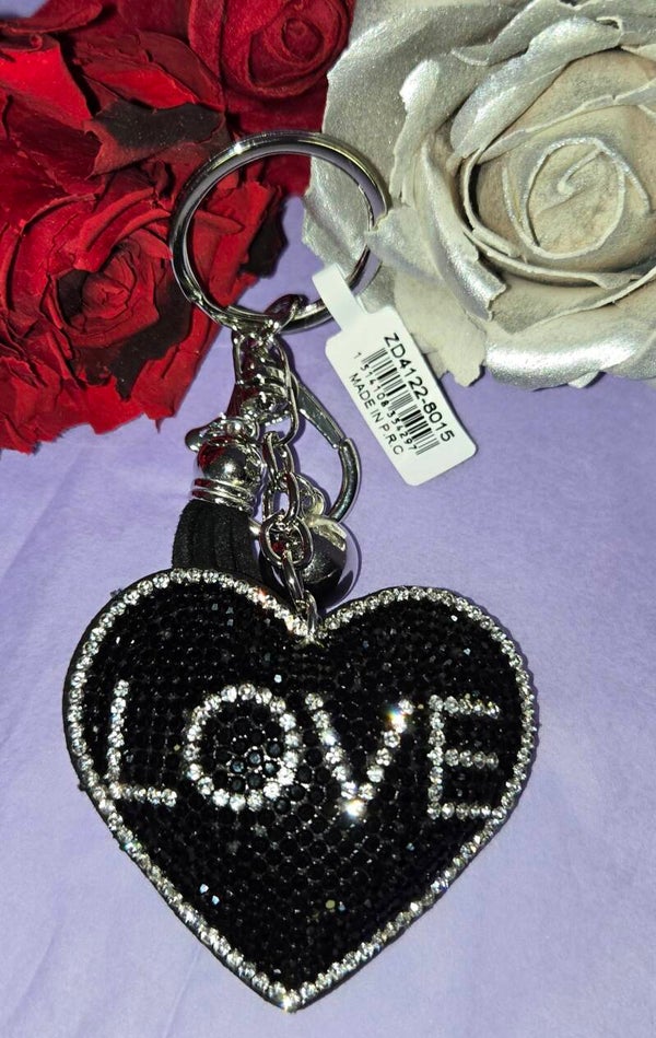 Porte clefs cœur strass