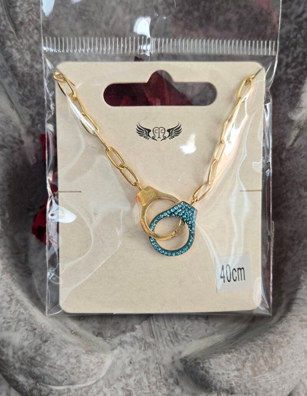 Collier menottes turquoise