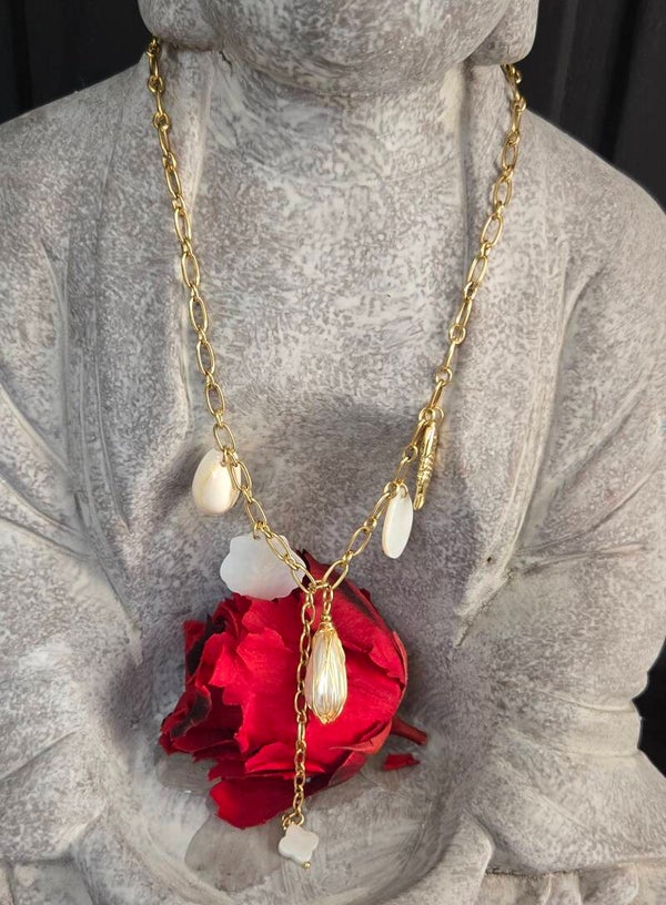 Collier coquillage acier inoxydable