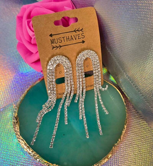 Boucles d'oreilles Cristal argenté