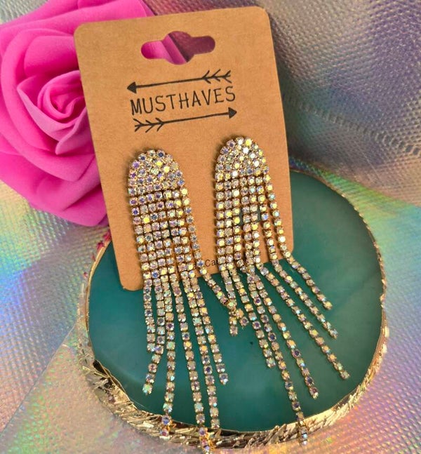 Boucles d'oreilles Cristal doré