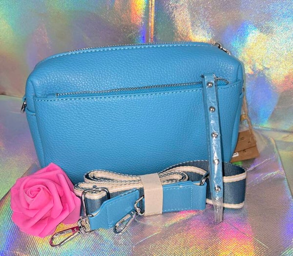 Sac style pochette turquoise