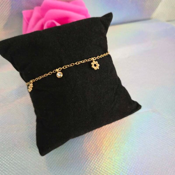 Bracelet fleurs acier inoxydable