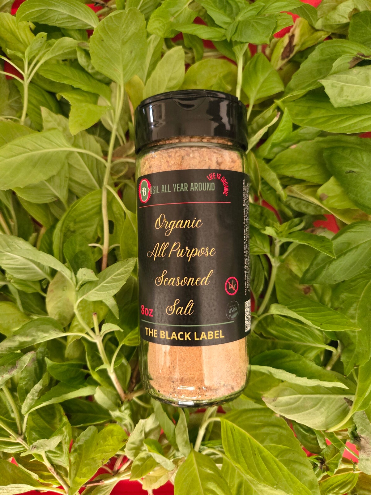 BLACK LABEL ORGANIC ALL PURPOSE SEASONED SALT | Basil All Year Around