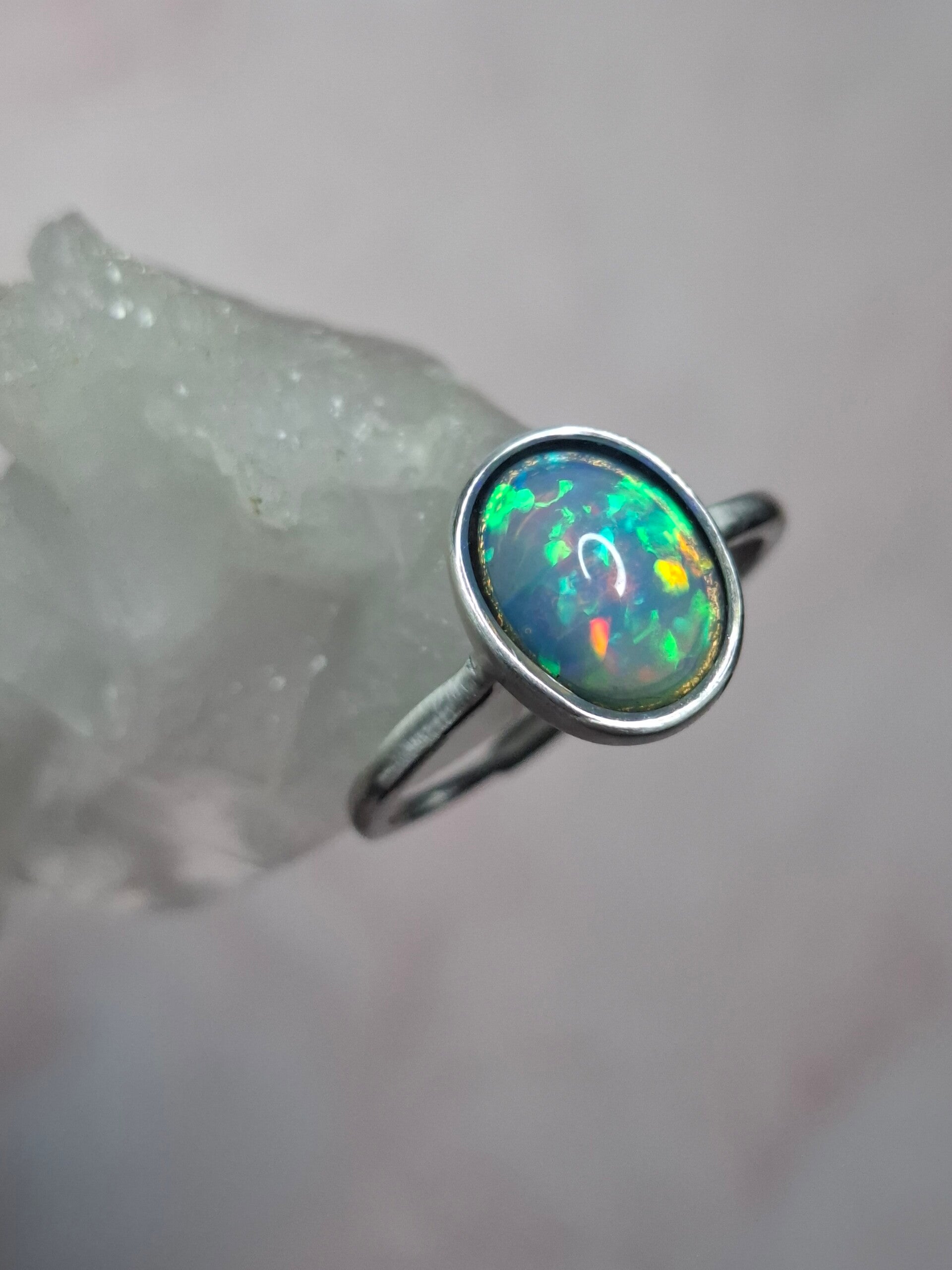 Bague ajustable s925 10x8mm éthiopienne véritable