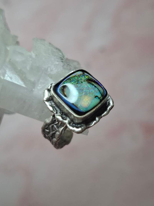 Bague ajustable opale 10mm monarch