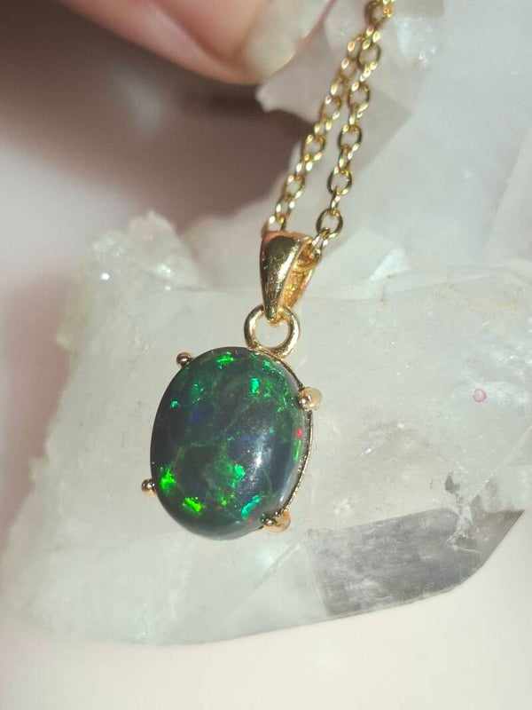 Pendentif s925 opale verte 12x10 de 3,50 carats Éthiopienne