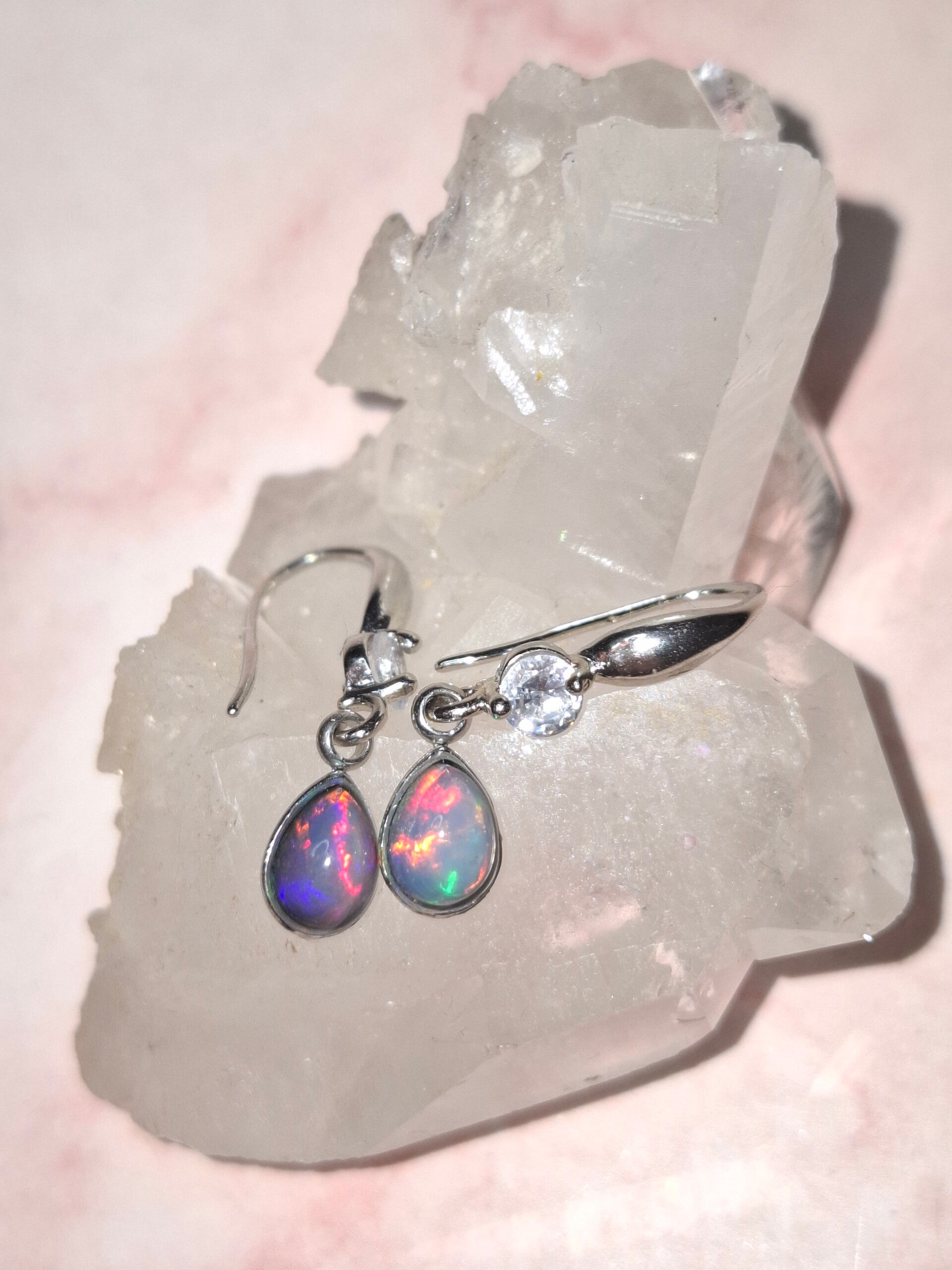 Boucles d'oreilles 2 opales 7x5mm dodue éthiopienne multi 🔥