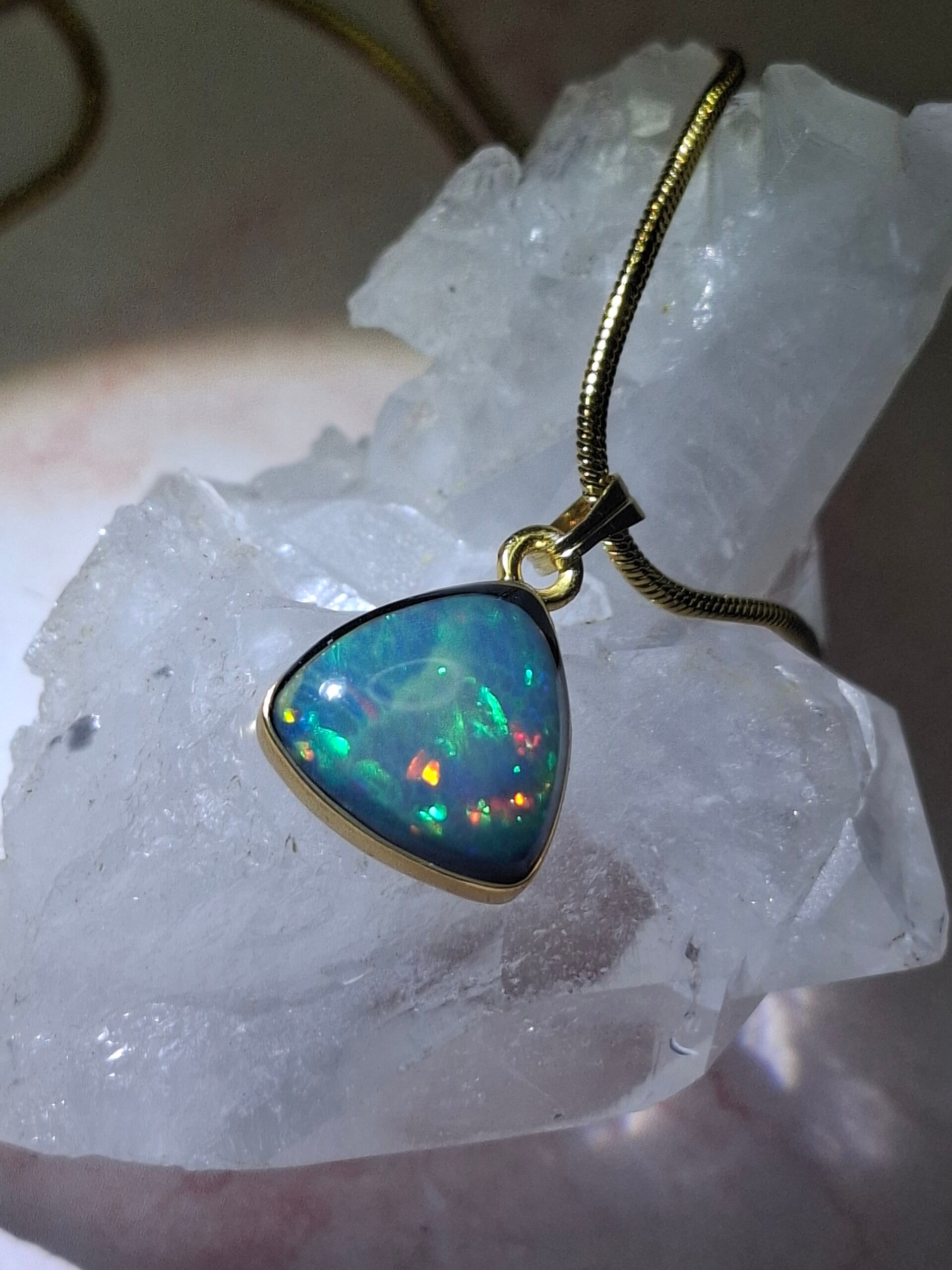 Pendentif 925 vermeil opale 12mm de 3 carats Éthiopienne Naturelle